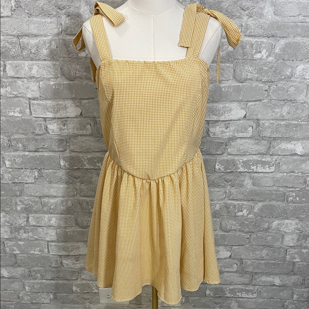 Dry Goods 21 Saints Yellow Gingham Mini Dress